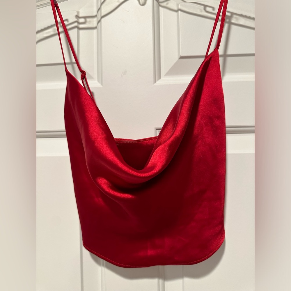 Silk red crop top